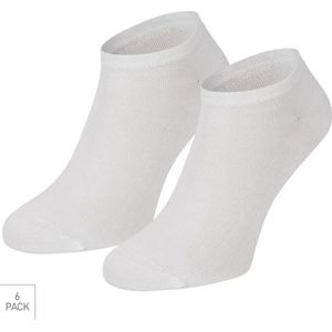 Bamboe Sneaker Sokken 6-Pack - Wit - Maat 36-40 - Lage Bamboe Sportsokken Voor Frisse Droge Voeten - Dames / Heren