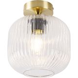 QAZQA karel - Art Deco Plafondlamp - 1 lichts - Ø 200 mm - Goud/messing - Woonkamer | Slaapkamer | Keuken