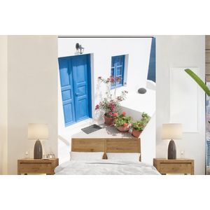 Architectuur - Blauw - Wit - Deur - Behangpapier