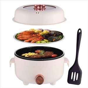 Draagbare Elektrische Hete Pot 2.2L met Stomer - Multifunctionele Kookoplossing voor Fondue, Soep, Ramen en Meer