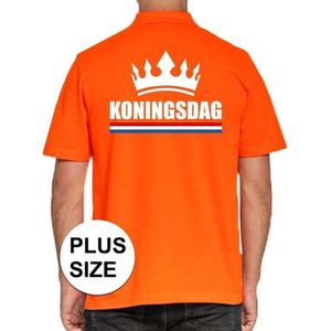 Koningsdag poloshirt / polo t-shirt met kroon oranje voor heren - Koningsdag kleding/ shirts XXXL