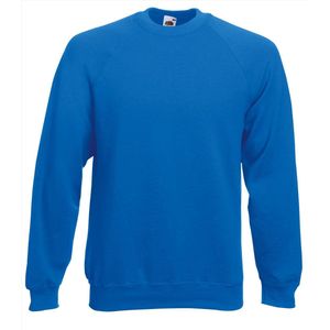 Blauwe sweater / sweatshirt trui met raglan mouwen en ronde hals voor heren - blauw - basic sweaters 2XL