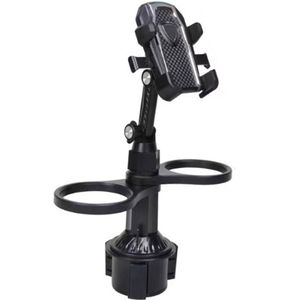 CHIWIN 2-in-1 Bekerhouder voor in de Auto - Universeel - Verstelbare Telefoonhouder en Bekerhouder - 360° Draaibaar - Past op Cupholder 6,5-9 cm - Geschikt voor Smartphones en Drinkbekers