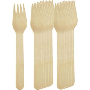 Wegwerp houten vorken, ECO bestek (40 stuks)