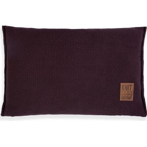 Knit Factory Uni Sierkussen - Rechthoekig kussen - Kussen woonkamer - Bank kussen - Decoratie kussen - Aubergine - 60x40 cm - Kussenhoes inclusief kussenvulling