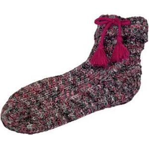 Warme Sokken Met Balletjes - Roze / Multicolor - Maat 36 / 41