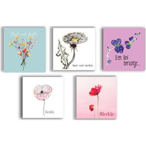 condoleance kaarten - sterkte kaarten - bloemen - opvrolijken - sterkte - rouw - beterschap - 5st
