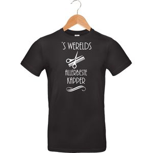 Mijncadeautje T-shirt - 's Werelds beste Kapper - - unisex - Zwart (maat XXL)