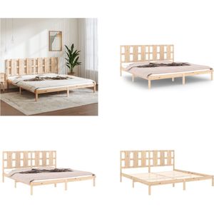 vidaXL Bedframe massief grenenhout 200x200 cm - Bedframe - Bedframes - Bed - Bedbodem