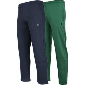 2- Pack Donnay Joggingbroek met rechte pijp - Sportbroek - Heren - Maat 3XL - Forrest green/Black (428)