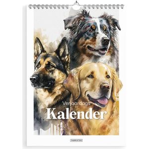 Fabrikten Verjaardagskalender - Honden - kleurrijk - A4