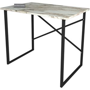 Pochon - Bureau Lelie - Wit Marmer - 60x114x97 - Industrieel - Tafel - Werktafel