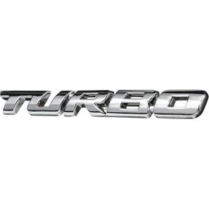 3D Turbo Sticker Logo Embleem - Zilver