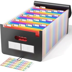 Documentenmap A4 met Regenboogkleuren en 24 Vakken - Waterdicht en Flexibel Ontwerp
