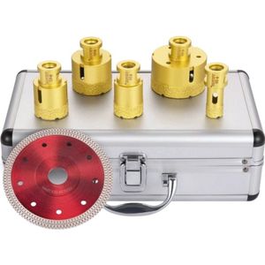 Diamantboorset Deluxe - 60 mm Gatenzagen - 5 stuks - Tegelboor gatenzaagzet - Dozenboor - Tegelsnijder Accessoire