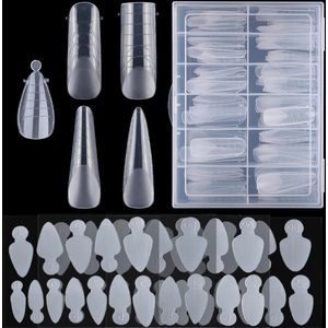 Nageltips nagelvormen verlengvorm acrylnagels met nagelstickers - 120 stuks (10 maten)