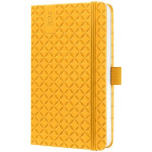 Sigel agenda 2024 - Jolie Flair - A6 - hardcover - 7 dagen / 2 pagina's - mango yellow - SI-J4116