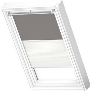 VELUX Origineel Verduisterend Rolgordijn Plus Plissé (DFD) Wit Kozijn, U04, 804, 7, Grey