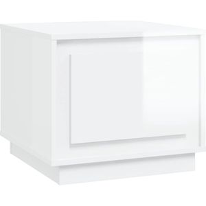 Hoogglans Witte Salontafel 51x50x44 cm - Trendy Bijzettafel voor de Woonkamer