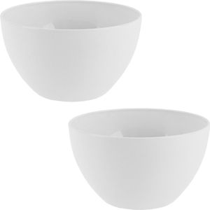 3x Schalen/schaaltjes rond wit - 750 ml - Ontbijt/snacks/sauzen serveren - Schaaltjes/kommetjes van plastic - Keukenbenodigdheden