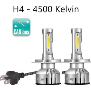(Set 2 stuks) H4 LED Lampen 4500k Naturel Wit (Set 2 stuks) - Interne CANbus adapter - 4500 Kelvin Helder Wit 18000 Lumen- 72W - Dimlicht, Grootlicht & Mistlicht - Koplampen