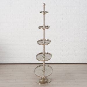 Etagère - 5 lagen - X XL - 165x80x40cm - Zilver - Aluminium - Ovaal - 14.3KG