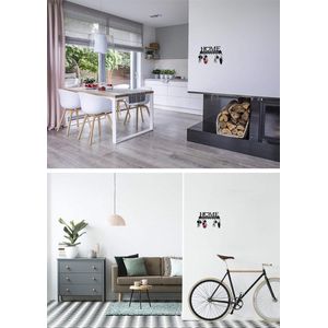 Sleutelrek Home Sweet Home, sleutelbord, zwart met 10 haken, sleutelhouder, modern, sleutelhouder, muur, muurdecoratie, hal, metalen decoratie