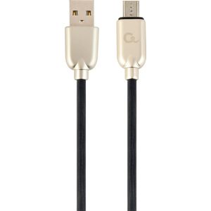 Premium micro-USB laad- & datakabel 'rubber', 2 m, zwart