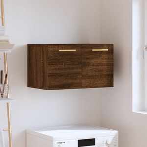 vidaXL Wandkast - 60x36,5x35 cm - Bewerkt hout - Bruineiken Wandkast - Houten Kast - Bergruimte - Displaykast - Bruine Eiken Kleur
