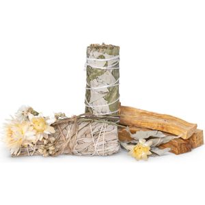 Geurwolkje® Spirit Box Smudge sticks- Salie sticks- Palo santo sticks - Holy Sage (Salie, Palo Santo, Eucalyptus)