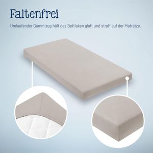 hoeslaken dubbelpak voor het kinderbed, Gr. 60x120 / 70x140, taupe