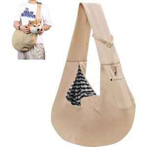 KZQ Honden Draagtas - Hondentas - Reistas Kat - Draagzak Hond - Pets Draagtas Hond - Buikdrager Kleine Hond Voor Onderweg - Dierendraagtas - Hondendraagtas - Voor Katten, Honden En Huisdieren - Khaki