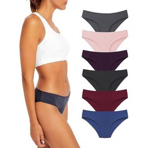 Dames Ondergoed- Katoenen ondergoed voor dames - Damesslipjes - Damesondergoed, 6-pack zachte bikinislipjes - maat L