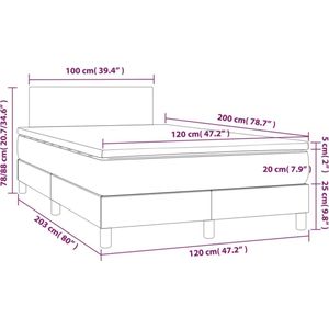 vidaXL - Boxspring - met - matras - kunstleer - cappuccinokleurig - 120x200 - cm