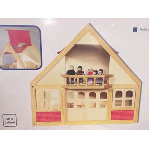 Mio Mio Houten poppenhuis - 62x35x55cm
