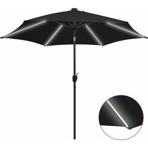 vidaXL-Parasol-met-LED-verlichting-en-aluminium-paal-300-cm-zwart
