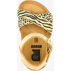 Groot leren meisjes sandalen goud zebraprint - Maat 26