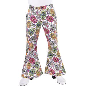 Magic Design Hippiebroek Doodskop Heren Polyester Wit Maat Xl