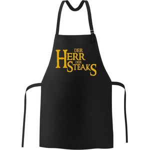 The Heer Der Steaks - BBQ Schort voor Mannen, zwart