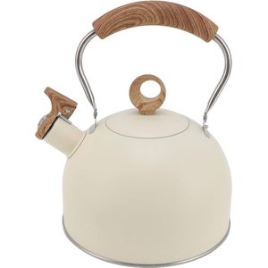 25 liter fluitketel van roestvrij staal met handvat voor elektrisch fornuis gasfornuis - beige