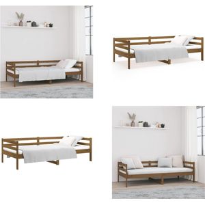 vidaXL Slaapbank 90x190 cm massief grenenhout honingbruin - Slaapbank - Slaapbanken - Bedbank - Bed