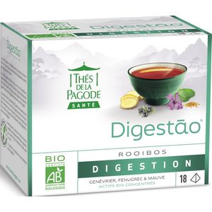 Thes de la Pagode - Rooibos / Kruidenthee Digestao - Bevordert de spijsvertering - Biologisch (18 theezakjes)