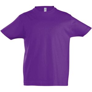 SOLS Kinder Unisex Imperial Zware Katoenen Korte Mouwen T-Shirt (Donkerpaars)