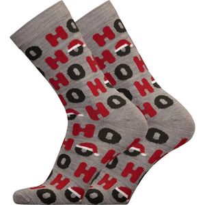 Uphillsport HOHOHO Kerstsokken Merino Wol 2-Pack - Grijs - Maat 35-38 - Unisex Kerstsokken