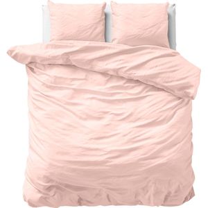 Luxe dekbedovertrek katoen/satijn uni roze - lits-jumeaux (240x200/220) - heerlijk zacht - hoogwaardige kwaliteit