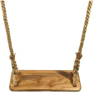 Boom Swing Stoel van Hout - Opknoping Swing Seat met Verstelbaar Hennep Touw - Voor Volwassenen en Kinderen - Model V7110C