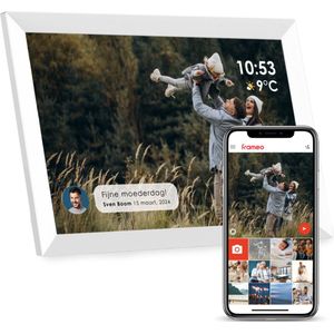 MAXEON® Digitale Fotolijst - Wifi en Frameo App - Fotokader - 10.1 inch HD - IPS Touchscreen - 32 GB - Wit