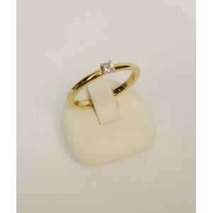 Geelgouden damesring 14krt – diamant - 0.06crt - verlovingsring - sale Juwelier Verlinden St. Hubert – van €589,= voor €385,=