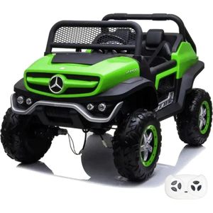 Mercedes Unimog - Elektrische Kinderauto - 12V Accu Auto - 2 persoons - Afstandsbediening - Groen