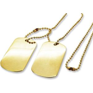 Amanto Ketting Elco - 316L Staal PVD - Dogtag - 52x30mm - 70cm